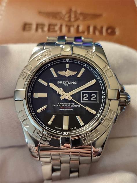 breitling galactic 41 black dial|diamond bezel for breitling.